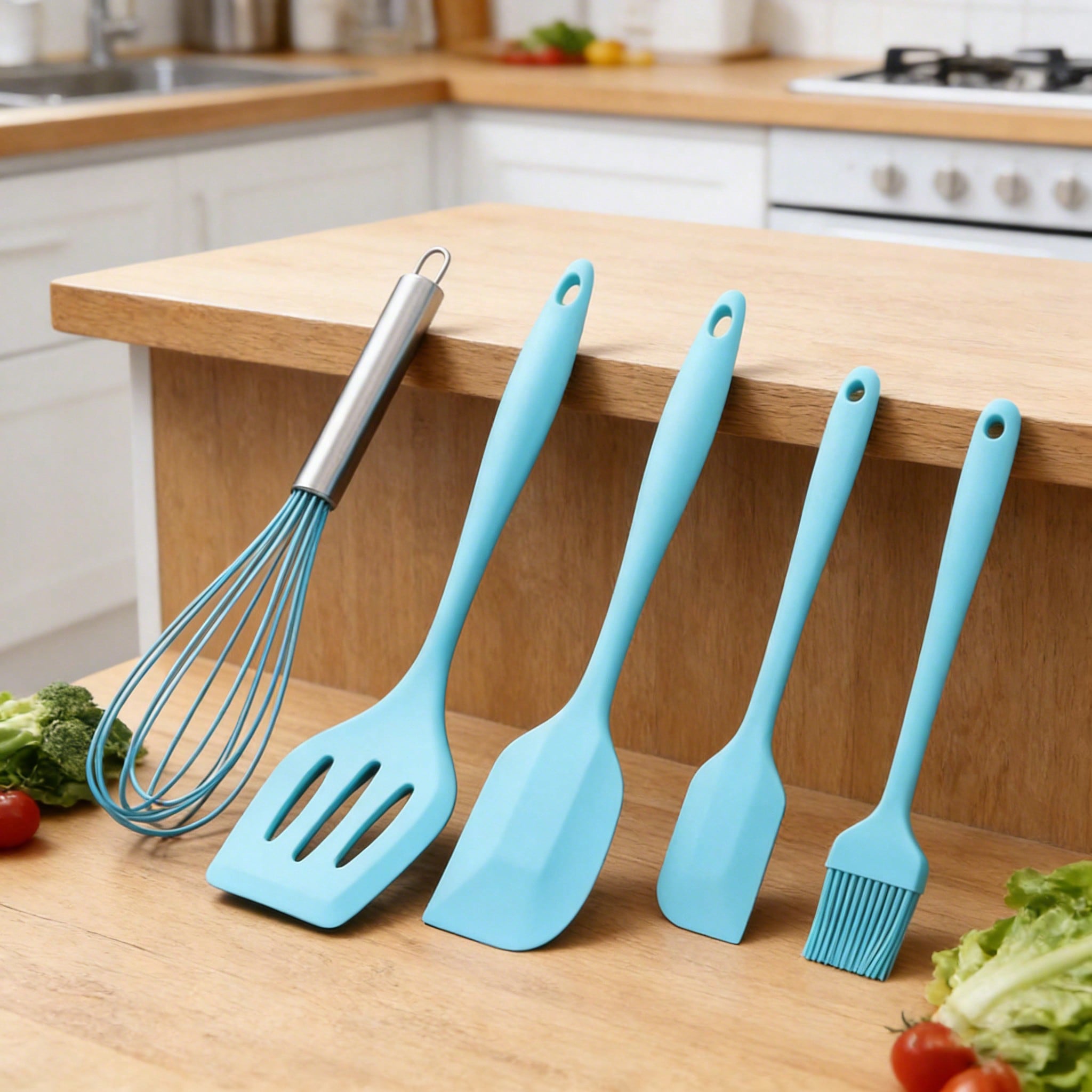 Home Cooking Kitchen - Silicone Cooking Utensils Set, 5 Pcs
