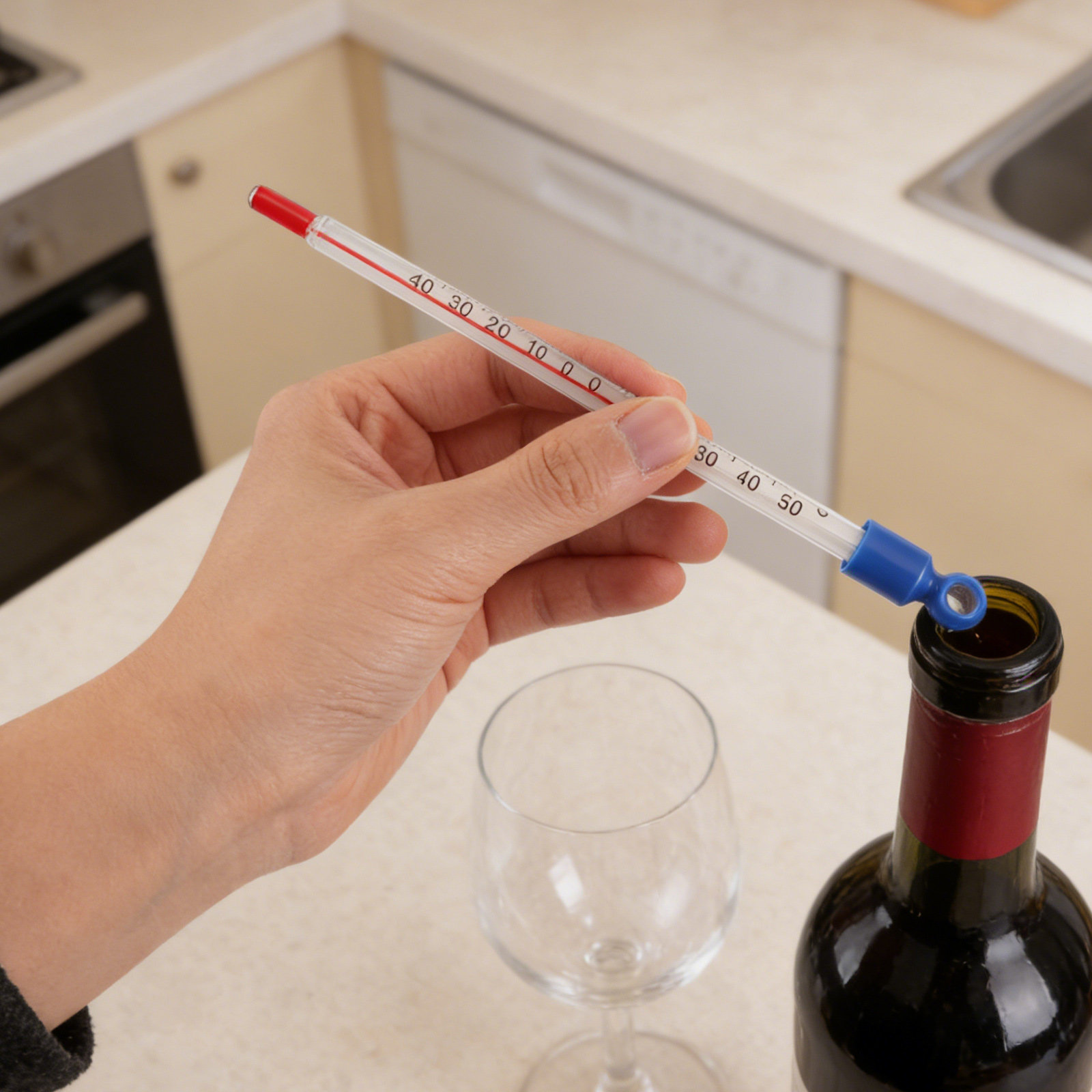 Glass Wine Thermometer Easy Re - Home Cooking Kitchen avis et prix