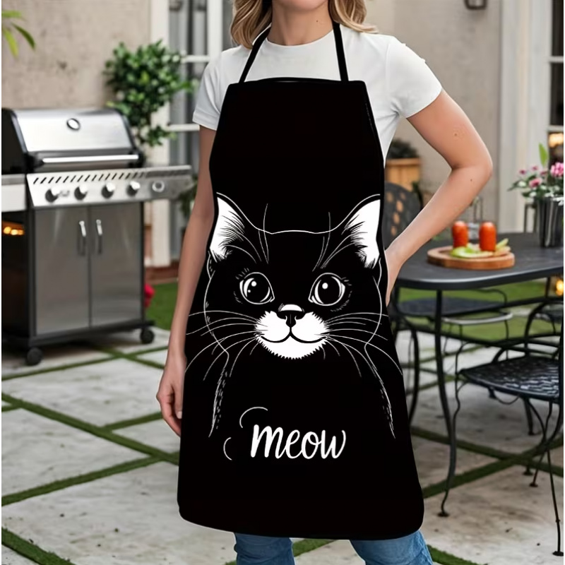 Cute Black Cat Print Apron, 1- - Home Cooking For Cats avis et prix