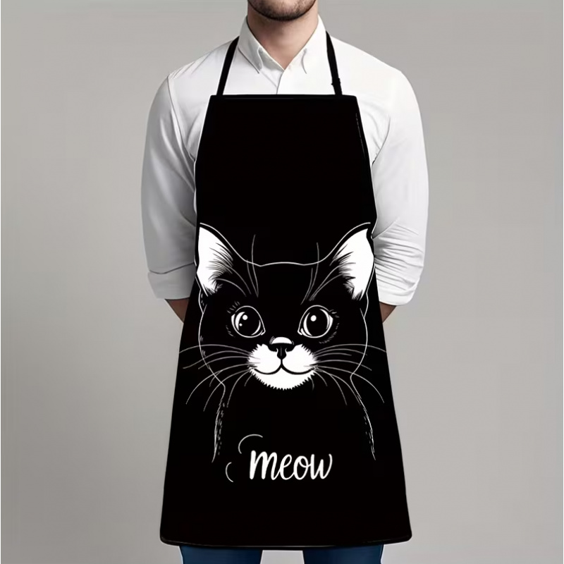 Cute Black Cat Print Apron, 1- - Home Cooking For Cats avis et prix