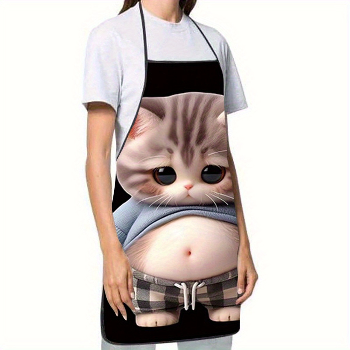 Cute Cartoon Cat Print Apron,  - Home Cooking For Cats avis et prix