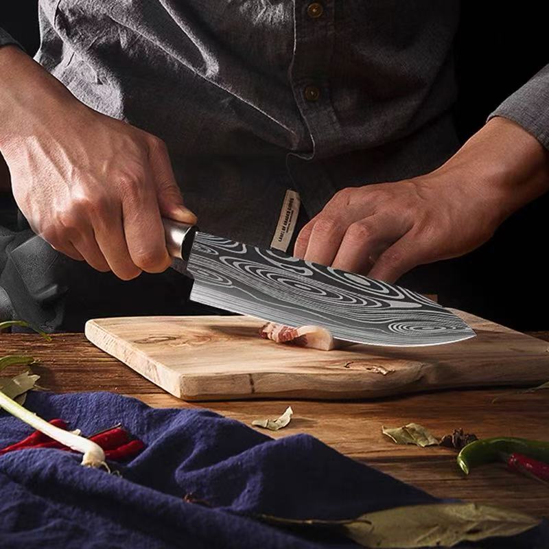 Damascus pattern Kitchen Knife - Home Cooking Help avis et prix