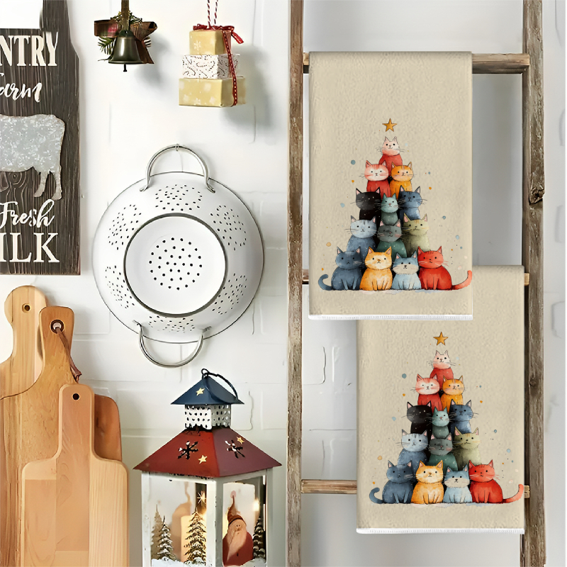 2Pcs, Cute Cat-Themed Kitchen  - Home Cooking For Cats avis et prix