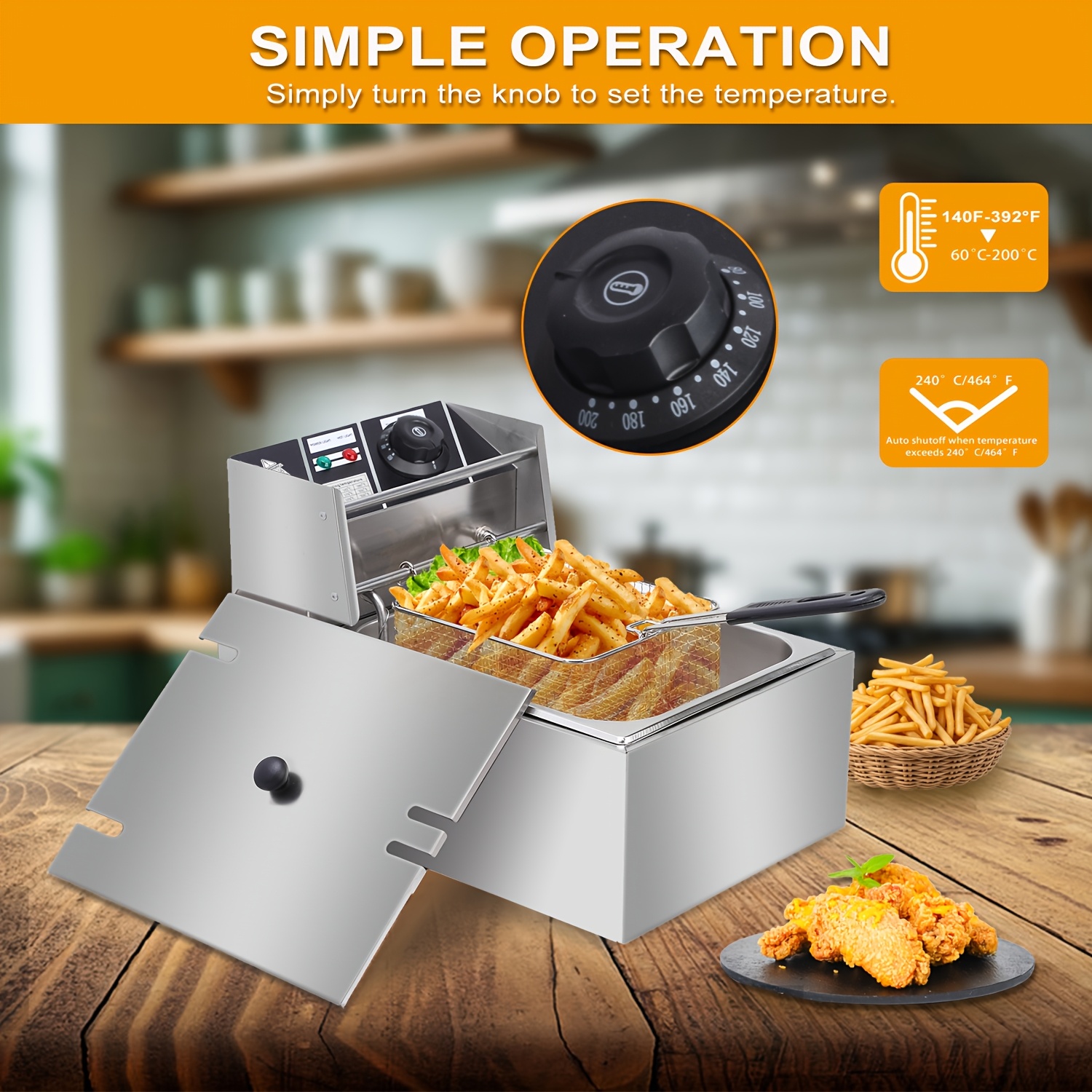 1.59gal Electric Deep Fryer, w - Home Cooking Electric avis et prix