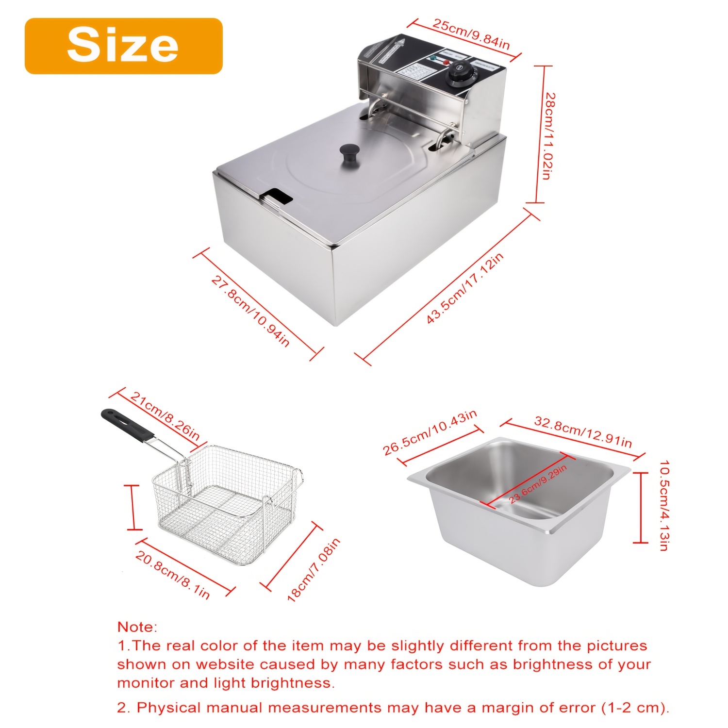 1.59gal Electric Deep Fryer, w - Home Cooking Electric avis et prix