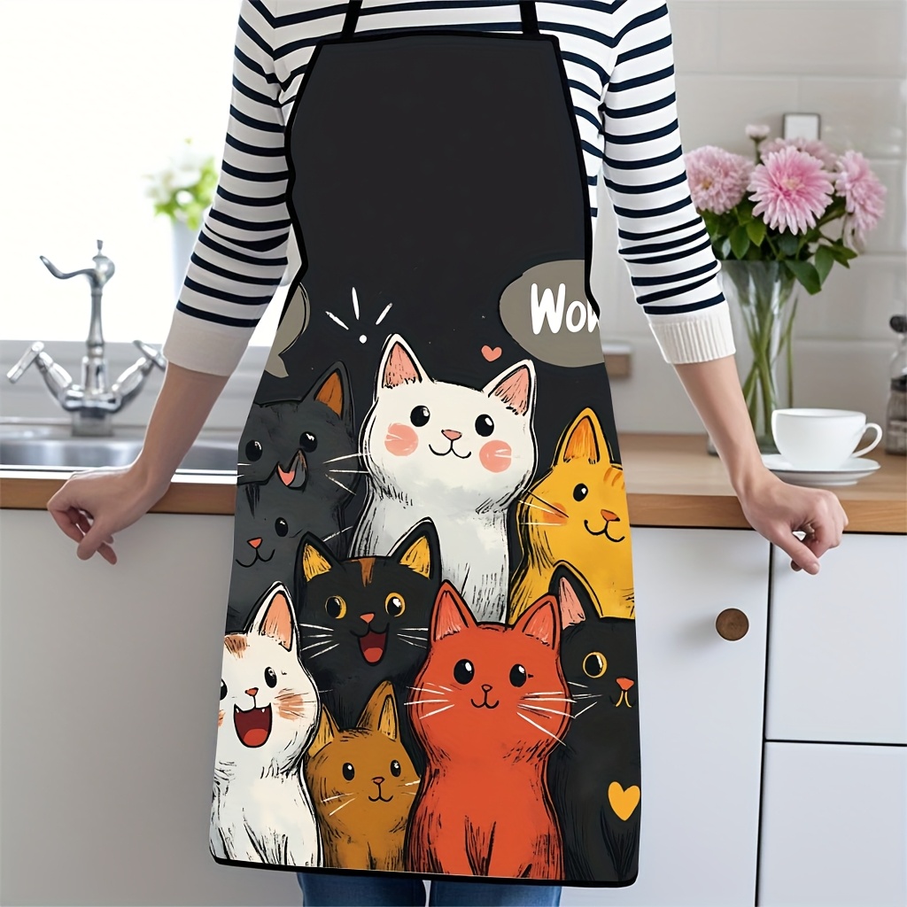 Cute Cartoon Cat Print Polyest - Home Cooking For Cats avis et prix