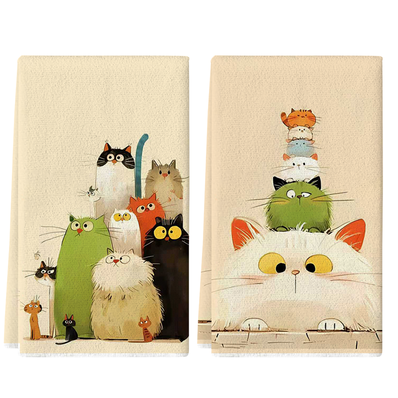 2Pcs, Cute Cat-Themed Kitchen  - Home Cooking For Cats avis et prix